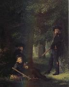 Georg Friedrich Kersting, Theodor Korner,Friedrich Friesen and Heinrich Hartmann on Picket Duty
